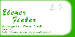 elemer fieber business card